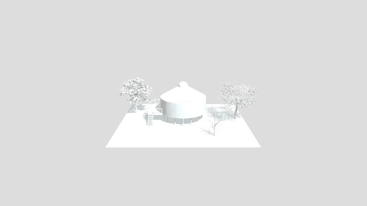24' Yurt stovesinkshelf 3D Model