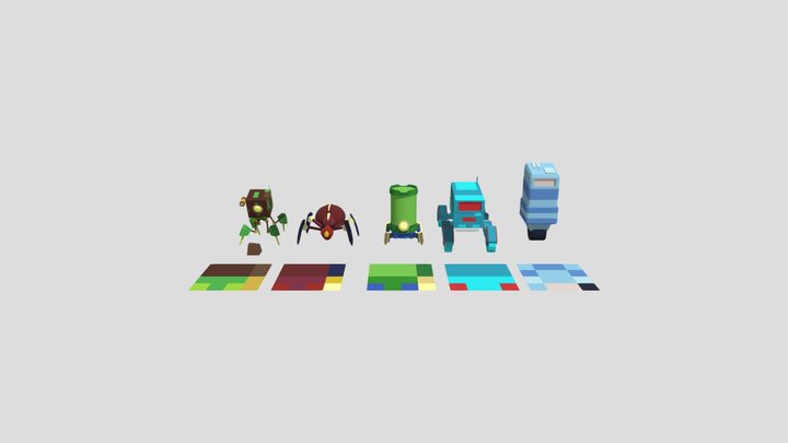 5 Colored Draft 3D Model
