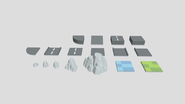 [Free] Tiles Low-Poly 3D Model