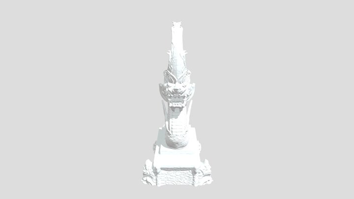 Serpent Fountain at Sunset 3D Model