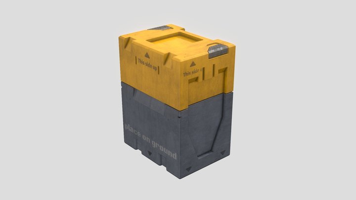 Yellow Sci-Fi Box Prob 3D Model