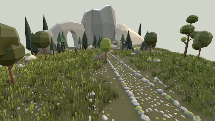 Nature Low Poly - Scene 01 3D Model