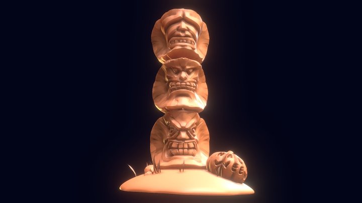 Tiki Pumpki 3D Model