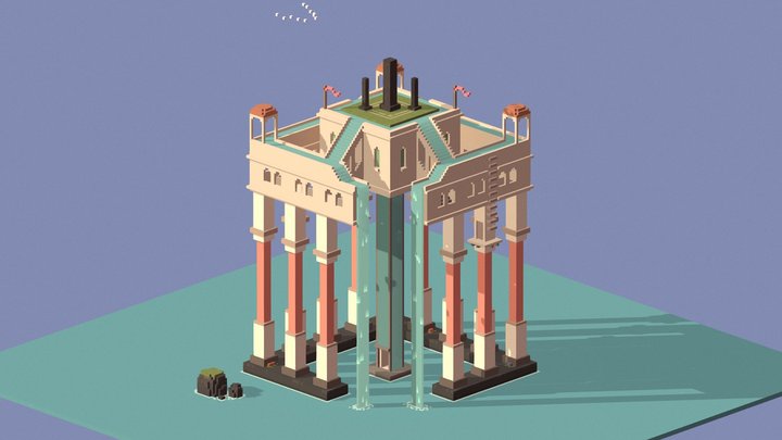 Temple on the sea 3D Model