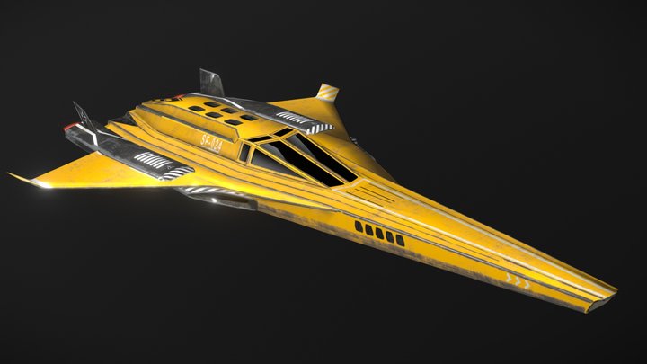 'Light Cruiser' Spaceship 3D Model