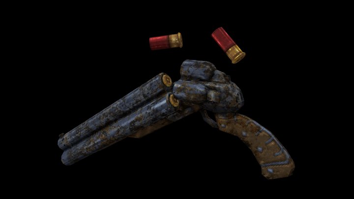Triple Barrelled Shotgun 3D Model