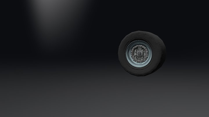 Wheel Assembly Animated 3D Model