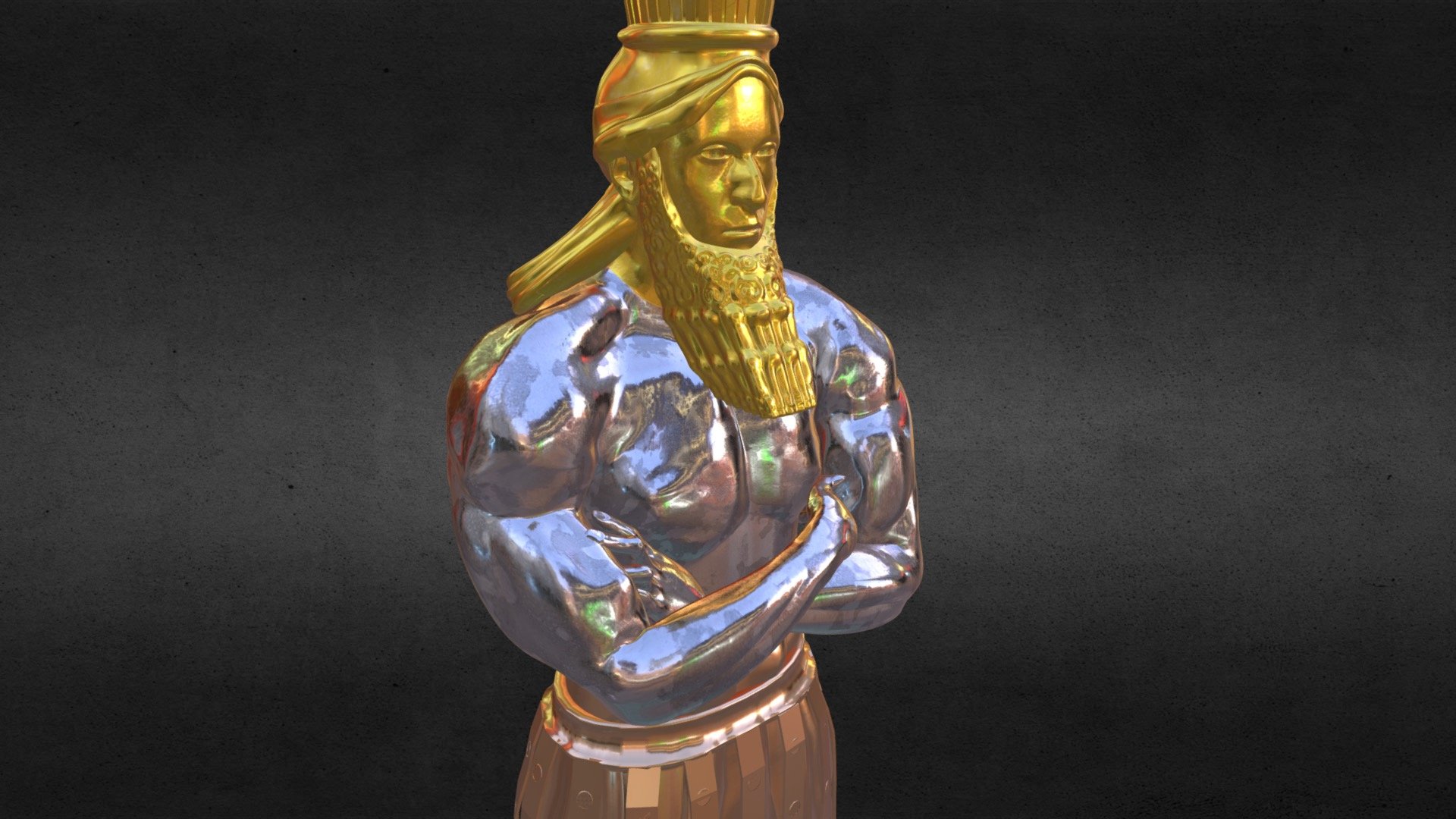 Nebuchadnezzar's Statue MultiMaterial 3D model by ARmediaLab