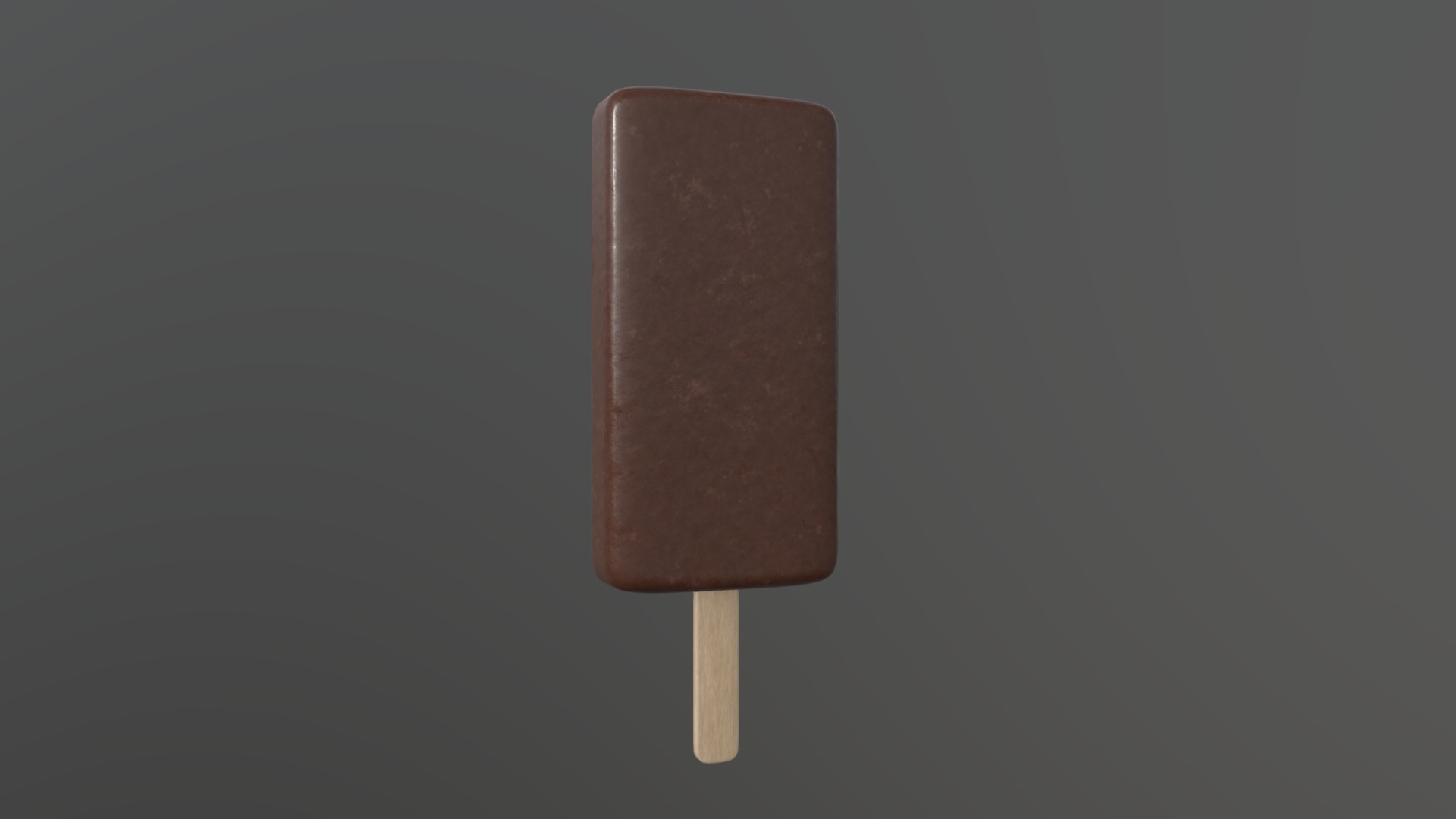 3D model Ice cream on stick - This is a 3D model of the Ice cream on stick. The 3D model is about a brown square object.