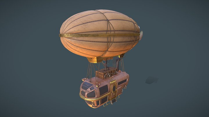 Steampunk Airship 3D Model