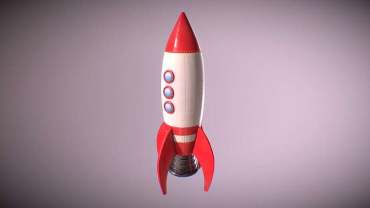 Cartoon Rocket PBR 3D Model