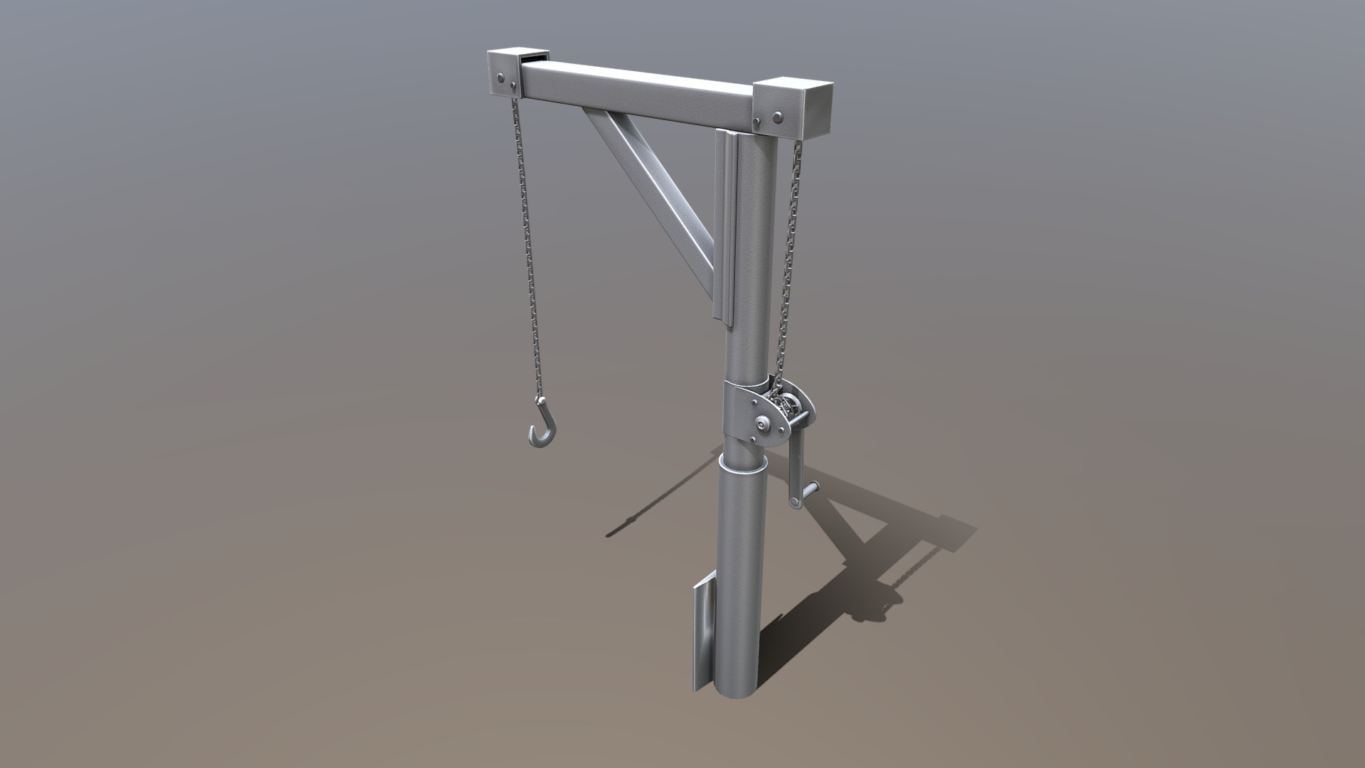 3D model Animated Metal Hand Crane (Low-Poly Version) - This is a 3D model of the Animated Metal Hand Crane (Low-Poly Version). The 3D model is about a white light bulb.