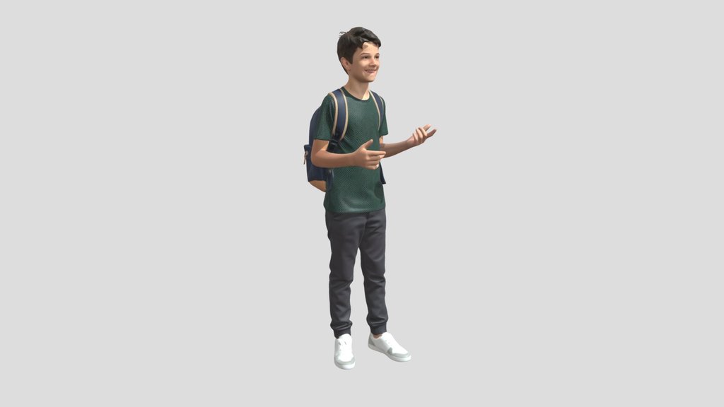 Happy Student with Backpack