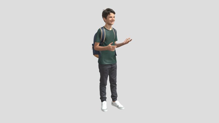 Happy Student with Backpack – Modelo 3D gratuito STL