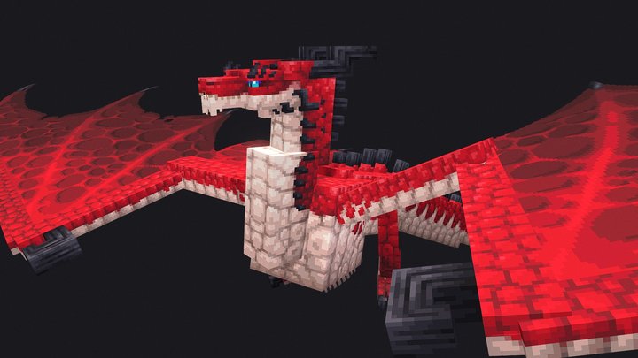 Red dragon minecraft model 3D Model