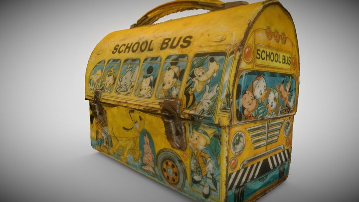 Retro Disney School Bus Lunchbox 3D Model