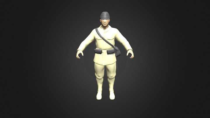 Rigged Imperial Japanese Army Soldier of WWII 3D Model