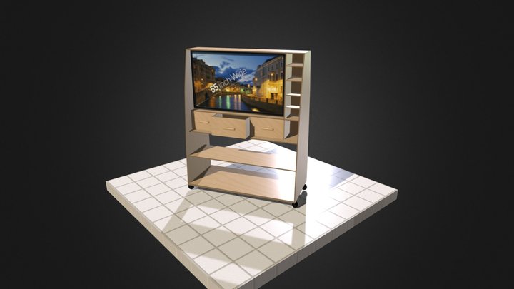 Rolling TV Cart 3D Model