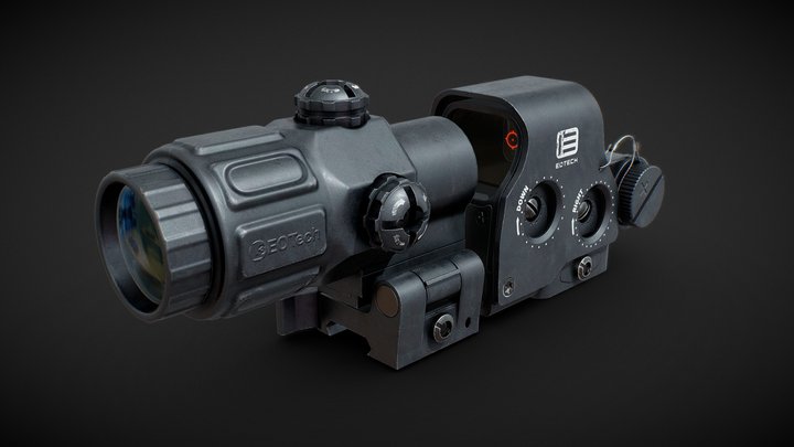 EOTech EXPS3 With Magnifier 3x 3D Model