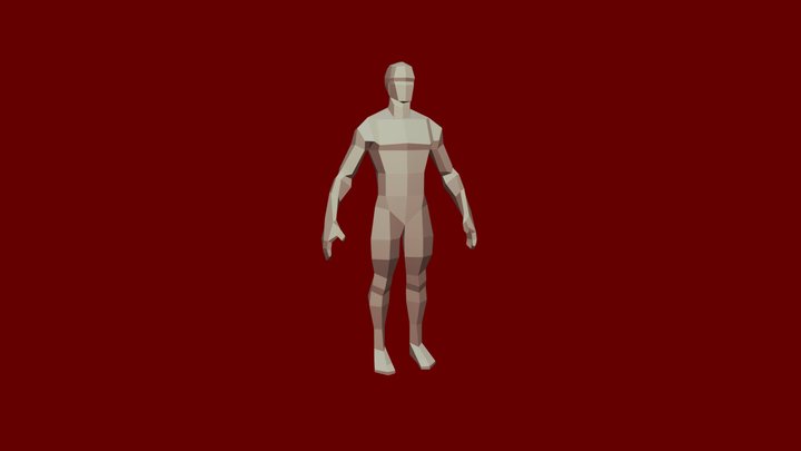 Low Poly Human Template 3D Model
