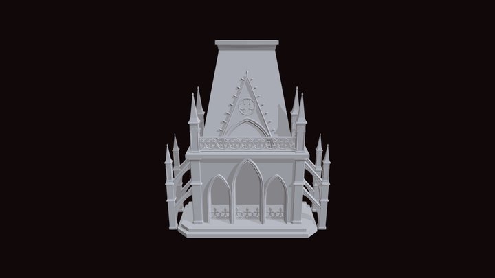 Gothic Fireplace 3D Model