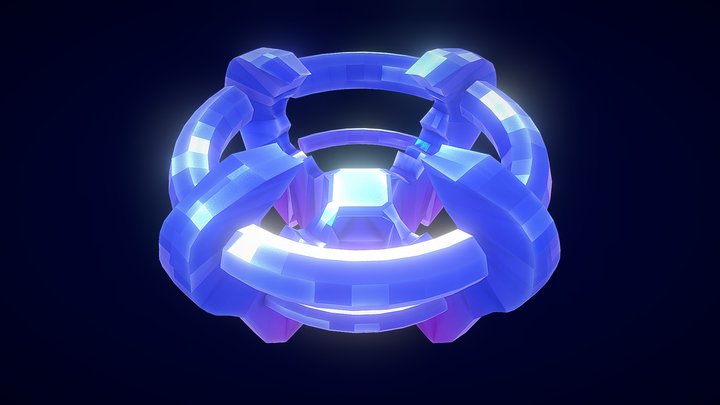 Low poly floating island 3D Model