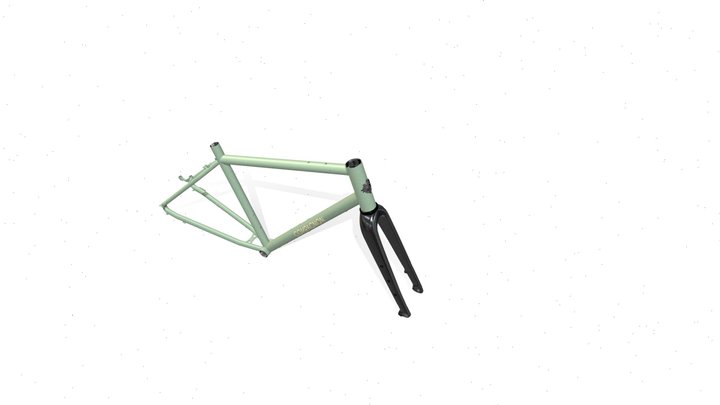 Cadre Vert et fourche Carbone - Compagnon 3D Model