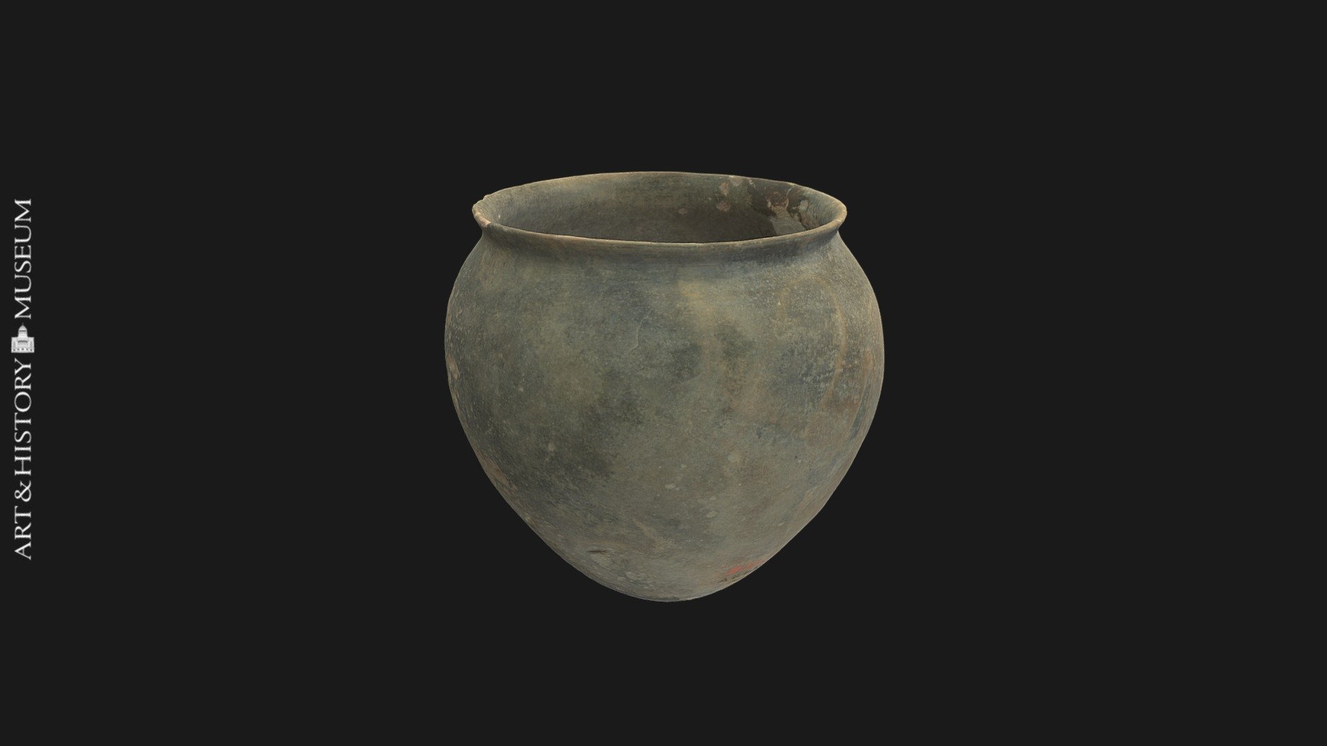 Egg-shaped pot with small opening & flaring rim