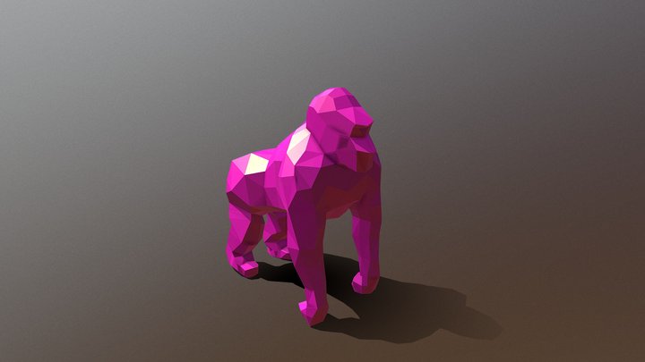 Papercraft Gorilla lowpoly 3D Model