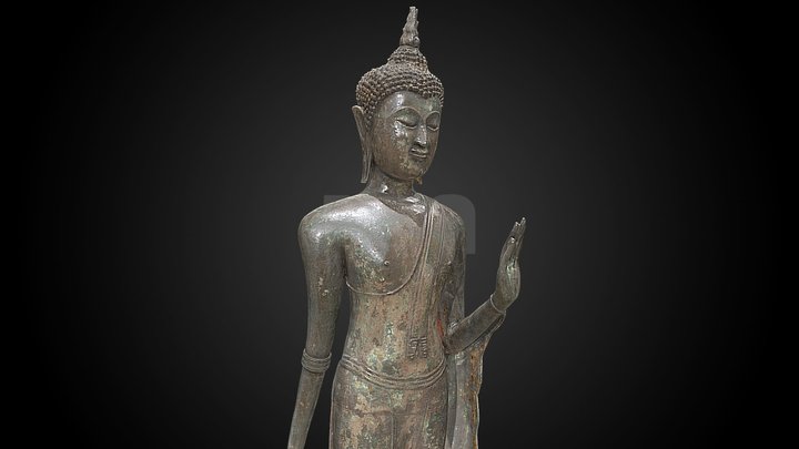 Walking Shakyamuni Buddha, 15th C CE – Free 3D Model STL