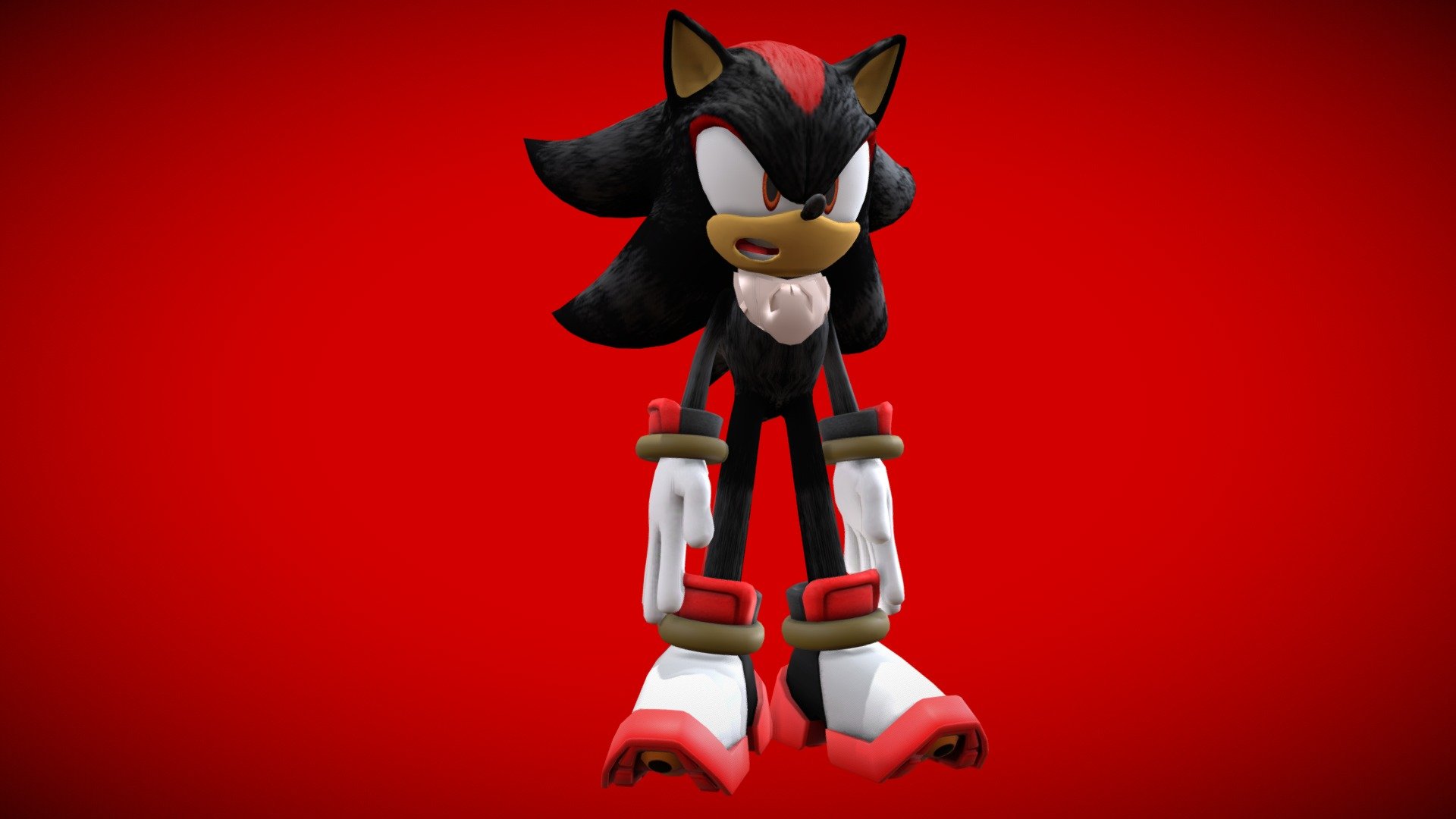 Shadow - Sonic the Hedgehog 2 Fanart 3D Print Model in Animals