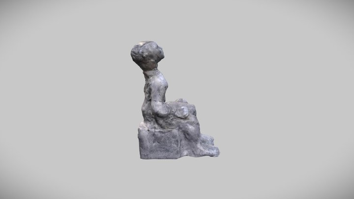 Seated Little Person Sculpture 3D Model