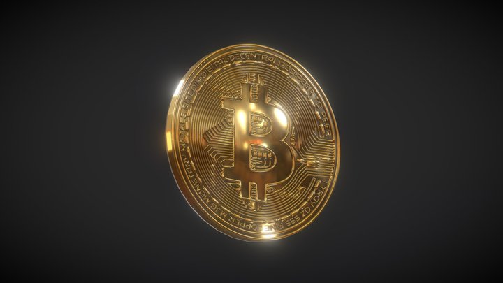 Bitcoin Gold Coin Model 3D Model