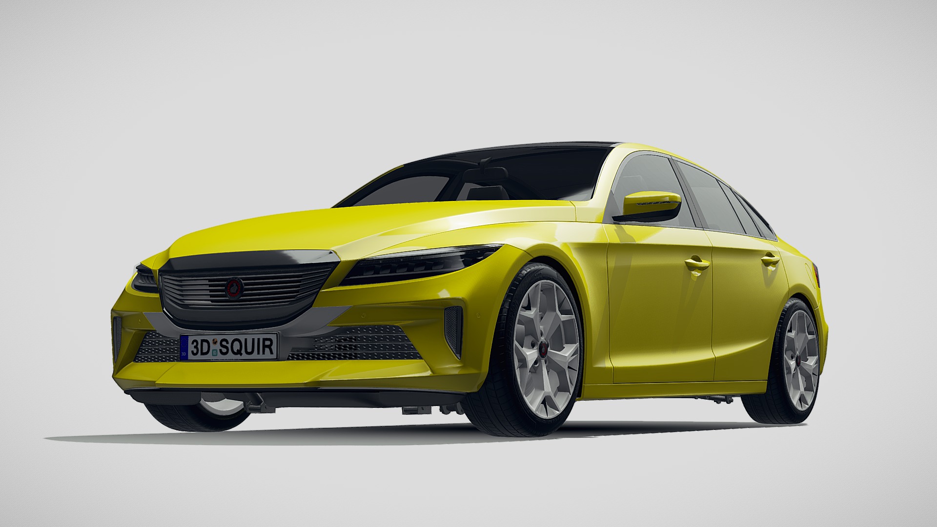3D model Generic Sedan 2019 - This is a 3D model of the Generic Sedan 2019. The 3D model is about a yellow sports car.