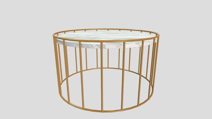 BAN NUOC TRON LOVELY D800 MARBLE GOLD 3D Model