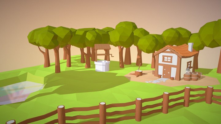 Small Medieval Farm 3D Model