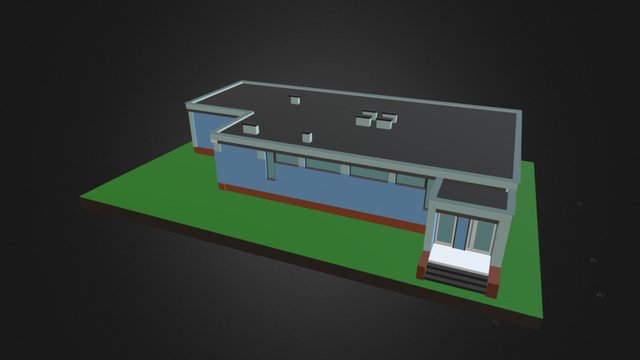 Модель здания пункта приема стеклотары 3D Model