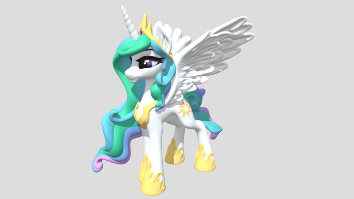 Princess Celestia (colored) My Little Pony 3D Model