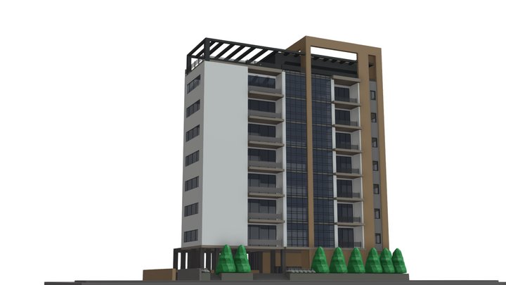 residential complex modern apartment building – Modello 3D gratuito STL
