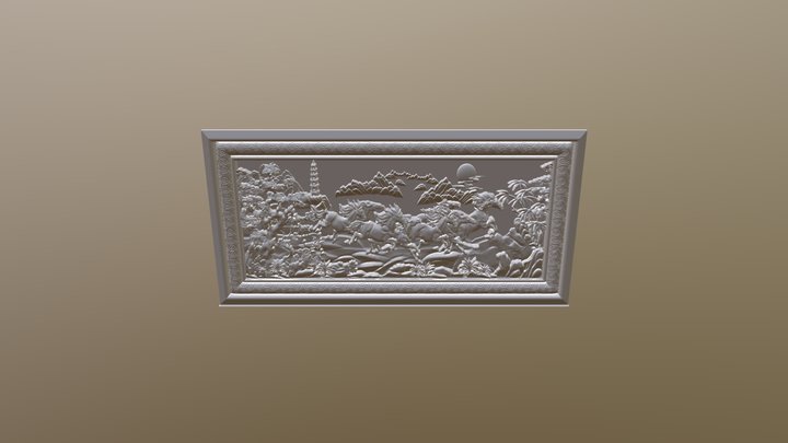 Horse relief for CNC - V01 3D Model