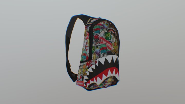 Sprayground Sticker Bomb Backpack 3D Model