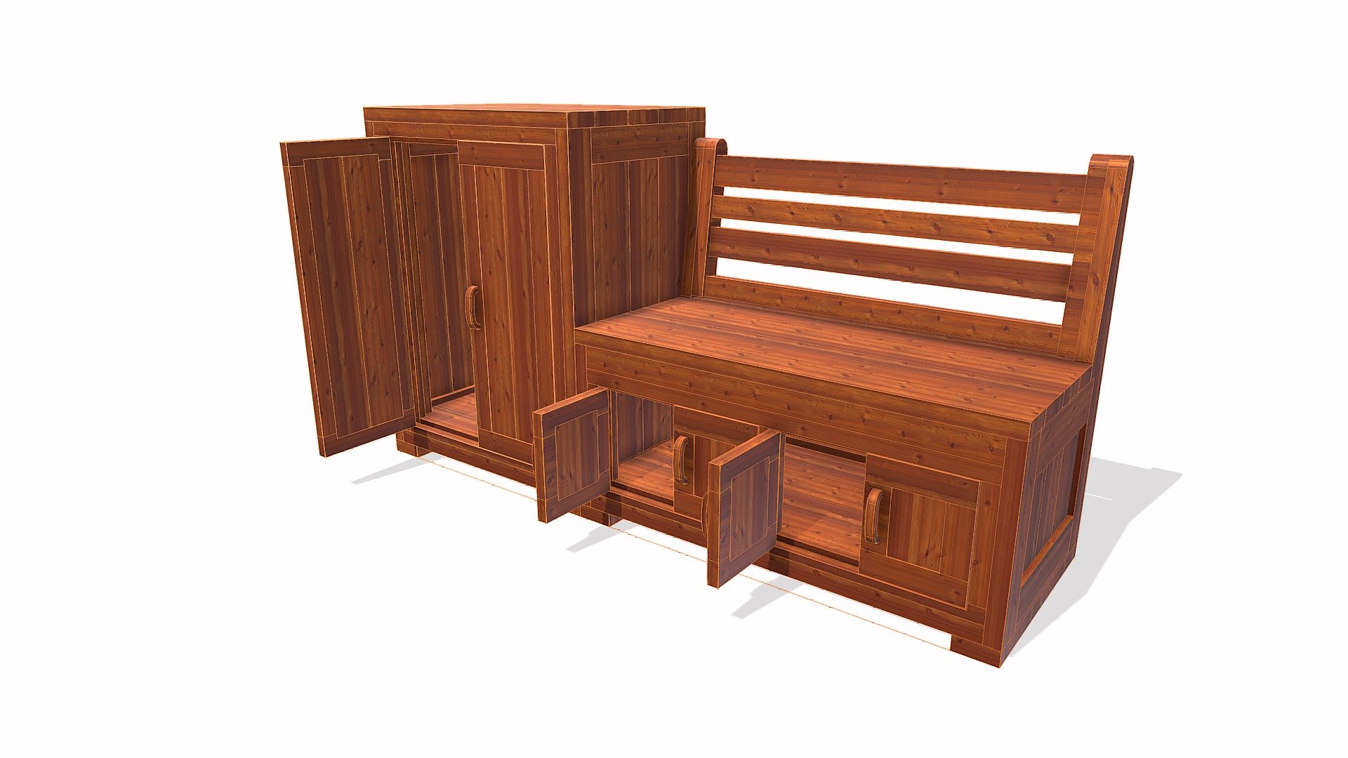 Custom Bench Storage - 3D model by Forever Redwood [14c7c4f] - Sketchfab