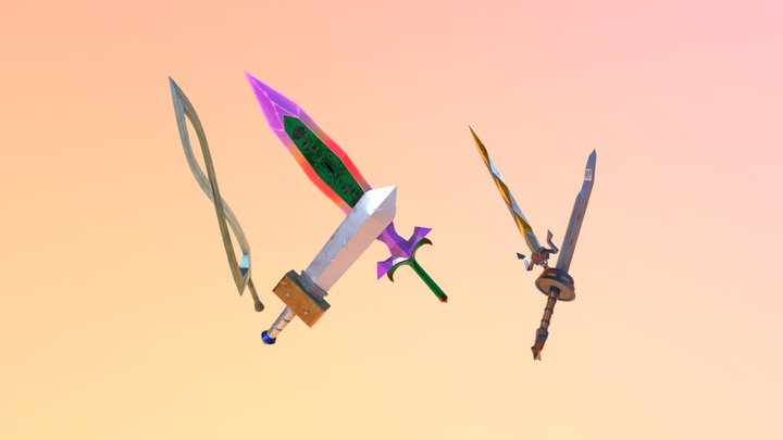 Legend of Zelda Majora's Mask Swords 3D Model