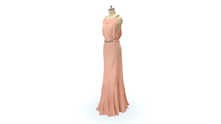 Peach Late ‘30s gown with rhinestones 3D Model