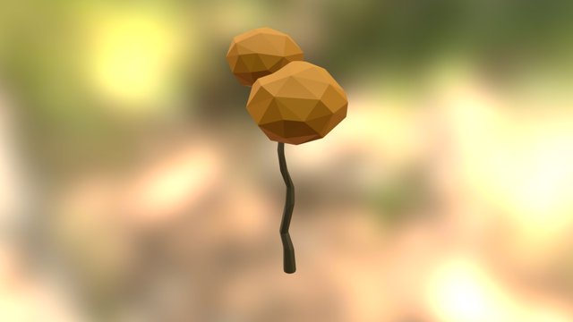 Tree Tall Orange 3D Model