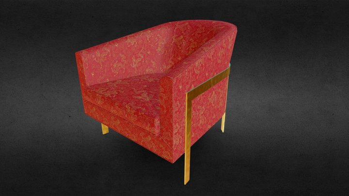 Red Lounge Chair 3D Model