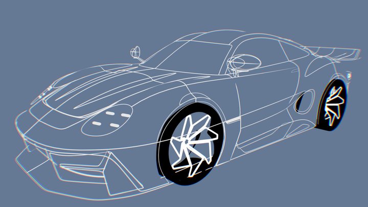 Porsche 911 Whaletail 3D sketch 3D Model