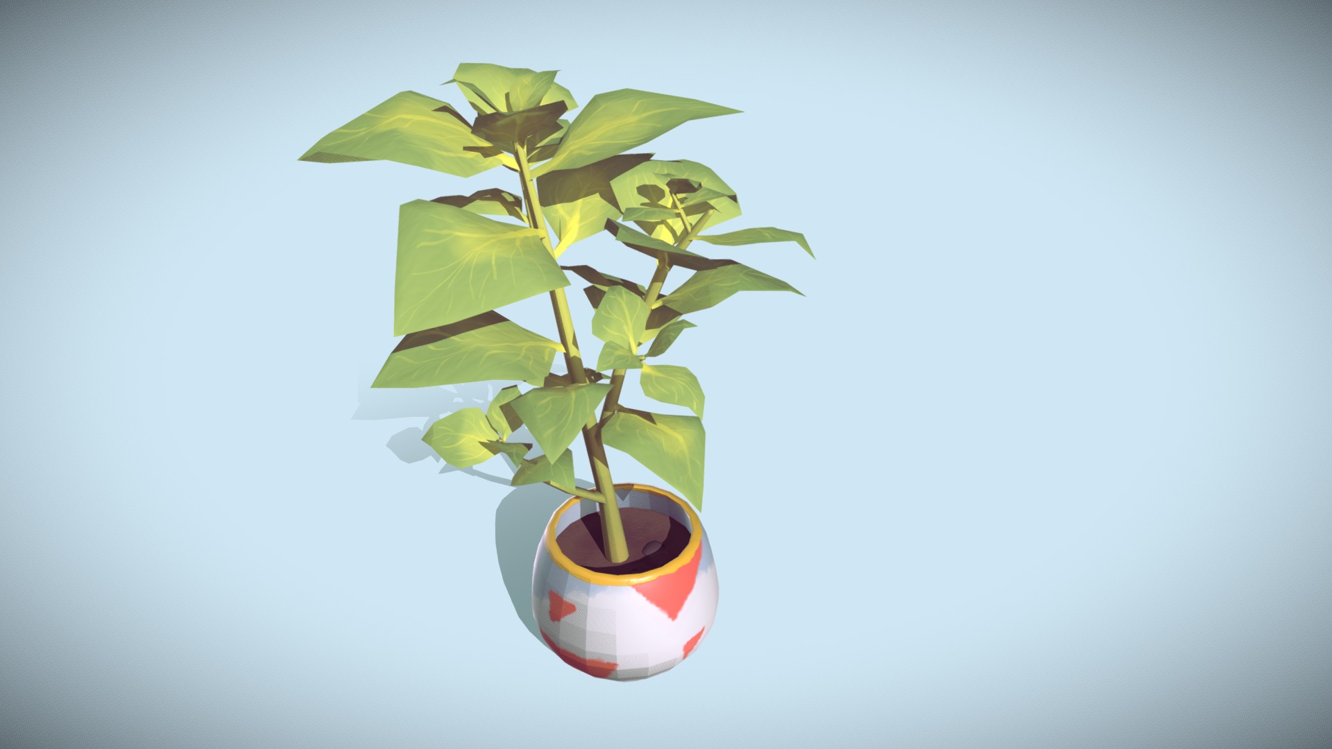 3D model LowPoly Coleus Houseplant - This is a 3D model of the LowPoly Coleus Houseplant. The 3D model is about a plant in a pot.