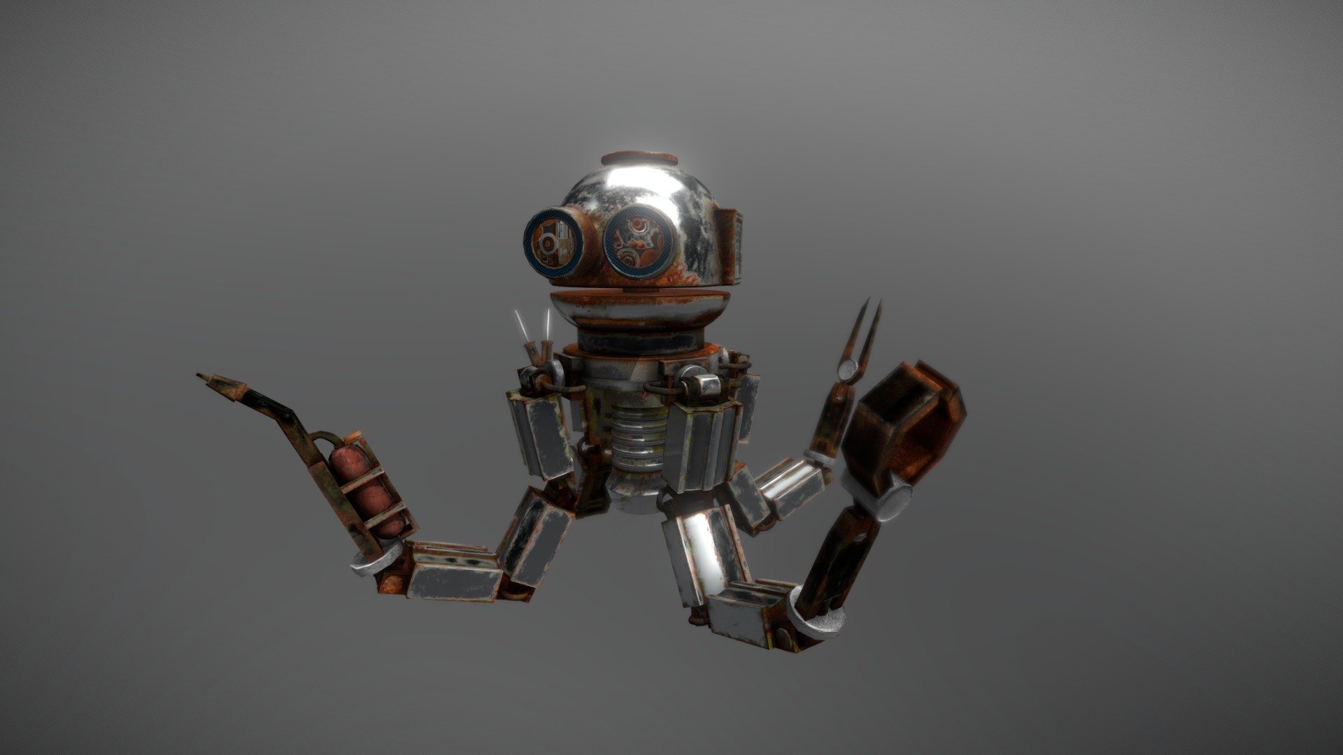 Hovering Four Armed Robot - 3D model by JamesBerkelmans [14d3308 ...