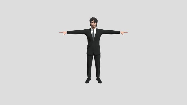 Male Character in Suit 3D Model